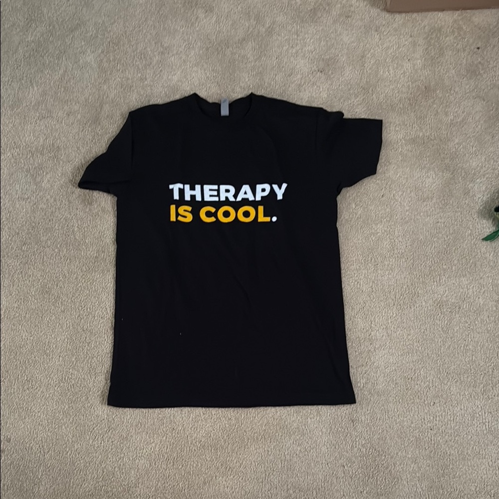 Next Level Apparel Black Short Sleeve Tee Therapy Is Cool